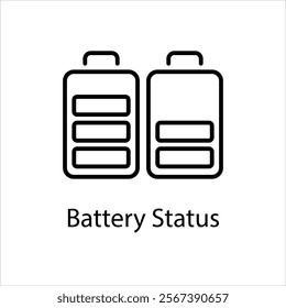 Battery Status Vector icon stock illustration