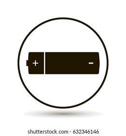 Battery sticker on white background. Energy vector icon