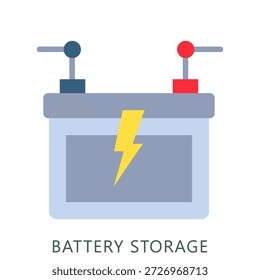 Ilustración De Icono Plano De Almacenamiento De Batería Mini, Uso Para Concepto Moderno, Impresión, Ui, Kit De Ux, Web Y Desarrollo De App. Vector Relacionado Con La Tecnología Verde Y Más