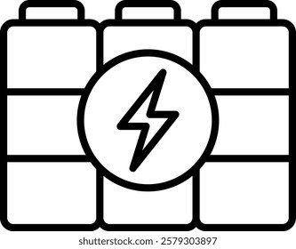 Battery Storage line icon single with high quality