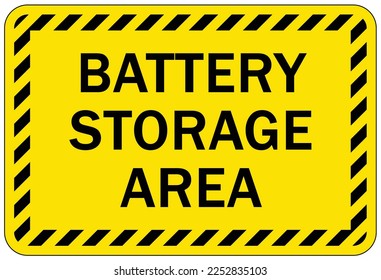 Battery storage sign and labels