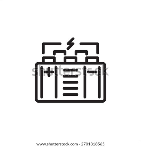 Battery storage system icon symbolizing electrical energy reserve and power supply, representing modern grid infrastructure, specialized utility systems, and industrial energy management.