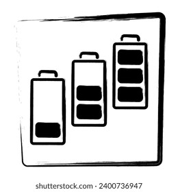 battery strokes on the frame, Vector illustrations.
