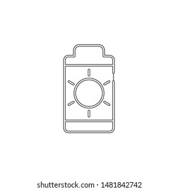 Battery sun power icon. Element of sustainable energy for mobile concept and web apps icon. Outline, thin line icon for website design and development, app development