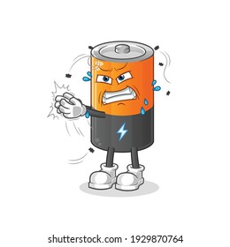 battery swat the fly character. cartoon mascot vector