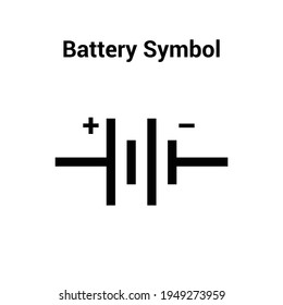 Battery Symbol Electricity On White Background Stock Vector (Royalty ...