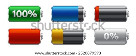 battery symbol icon set, vector sign