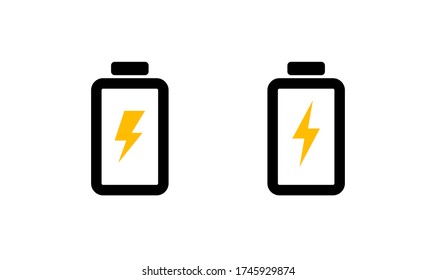 Símbolo de batería con icono de relámpago