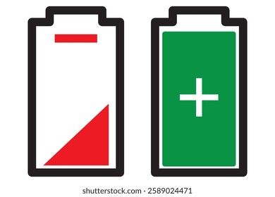  Battery symbols with fast charging, exclamation, low, plus, minus, tick and full charge signs . 1176