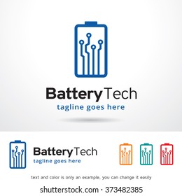 Battery Tech Logo Design Template 