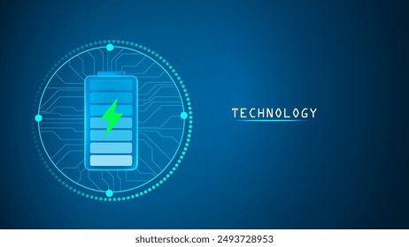 Fondo de tecnología de batería. Las tarjetas de circuitos cargan energía o energía eléctrica.