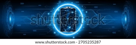 Battery technology concept with power circuit board. The future of fast electric battery charging	