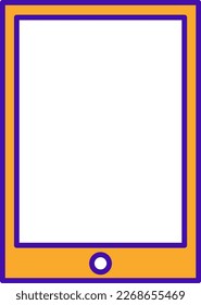 Batterietechniksymbol mit orangefarbenem violettem Umriss. Konzept, digital, Daten, abstrakt, Netzwerk, Internet, Technik. Vektorgrafik
