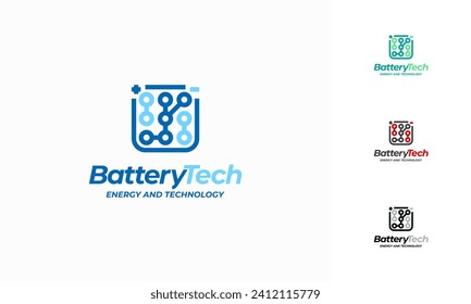 Logo-Design-Konzept, Vektorgrafik, Akku-energetische Ring, um Bewegung und Dynamik zu vermitteln.