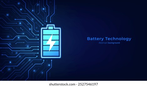 Tecnologia de bateria na placa de circuito. O futuro da tecnologia elétrica de carga rápida acelera a tecnologia Ev sem fio. Ilustração vetorial.