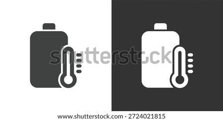 Battery Temperature Heat Indicator icon. Solid glyph series icon