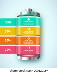 Battery, template infographic, eps 10