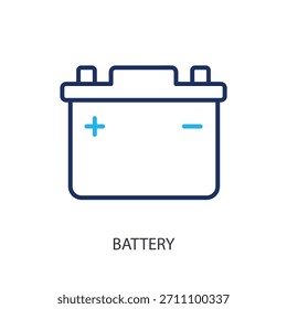 Iconos de línea delgada de la batería. Ilustración vectorial original.