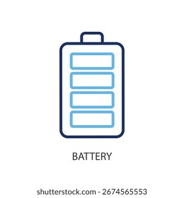 Battery thin line vector icons.