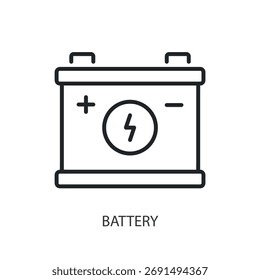 Iconos de vector de línea delgada de batería.