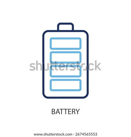 Battery thin line vector icons.