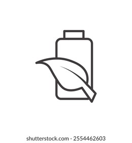 Battery thin liner icon vector.