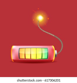Battery Time Bomb Logo Symbol Vector