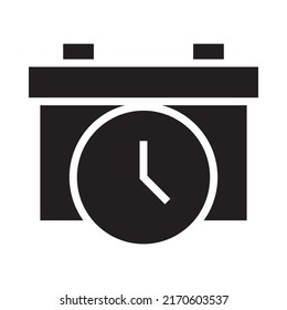 Battery time icon. Glyph style. Vector. Isolate on white background.