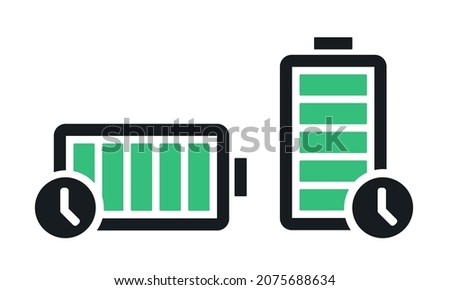 Battery time icon. Long battery life. Illustration vector