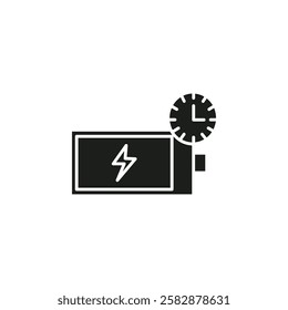 Battery time icon Symbol mark in Outline style