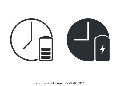 Battery time symbol. Illustration vector