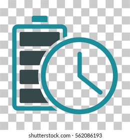 Battery Time vector icon. Illustration style is flat iconic bicolor soft blue symbol on a transparent background.