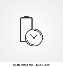 Battery time vector icon sign symbol