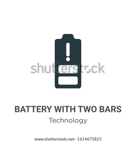 Battery with two bars glyph icon vector on white background. Flat vector battery with two bars icon symbol sign from modern technology collection for mobile concept and web apps design.