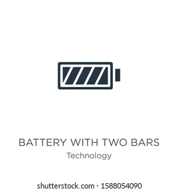 Battery with two bars icon vector. Trendy flat battery with two bars icon from technology collection isolated on white background. Vector illustration can be used for web and mobile graphic design, 