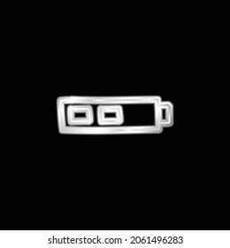 Battery Two Thirds Status Hand Drawn Outline silver plated metallic icon