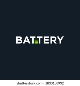logotipo de tipografía de batería blanco plano