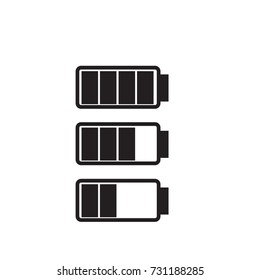 Battery usage or charge status flat icon set for apps and electronic devices.battery icon set. Vector illustration