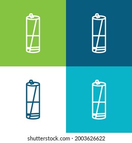 Batterievariante in Schwarz-Weiß-Flach vier Farben minimale Icon-Set