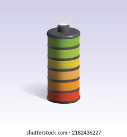 Akku, Vektorsymbol 3d. 3-D-Illustration.