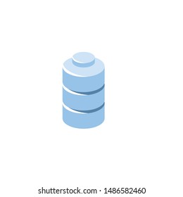 Battery vector 3d isometric, color web icons set, new flat style. Creative illustration, idea for infographics.