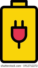 battery vector color line icon