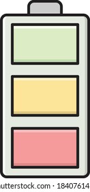 battery vector colour line icon 