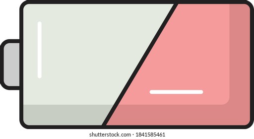 icono de línea de color del vector de batería 