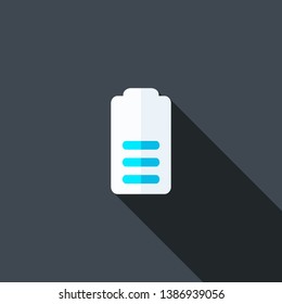 Battery vector, energy icon. Battery indicator, status, charging, electronic equipment, energy storage