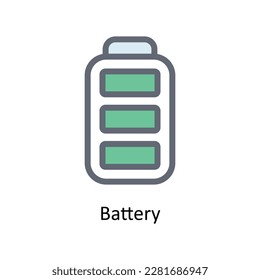 Battery Vector   Fill outline Icons. Simple stock illustration stock