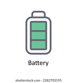 Battery Vector  Fill outline Icons. Simple stock illustration stock