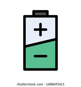 battery vector flat color icon 