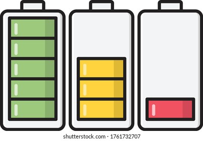 battery vector flat color icon 