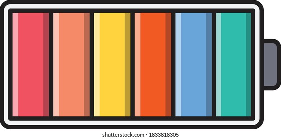 battery vector flat color icon